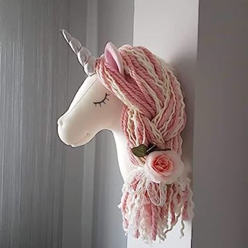 Myshop Wall Mounted Handmade Head Unicorn Wall Hanging Nursery Decor Kids Room Decor Wall Decor Taxidermy Unicorn Wall Head