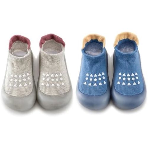 Baby Non Slip Socks Shoes Toddler Girls Boys First Walking Shoes Infant Indoor Floor Slipper Sneakers 2 Pairs