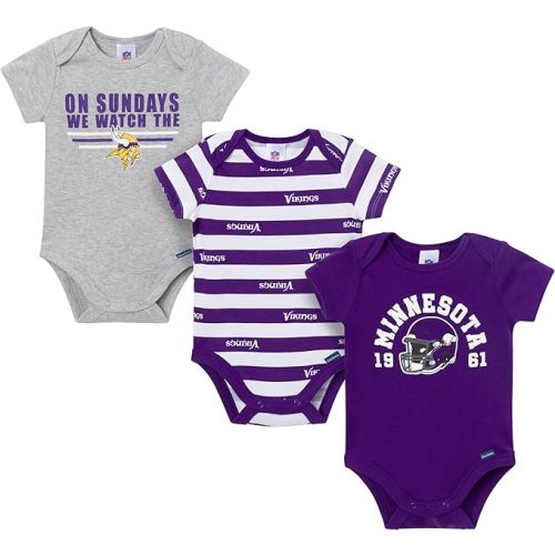 Gerber NFL baby-boys Nfl 3-pack Onesie Bodysuit