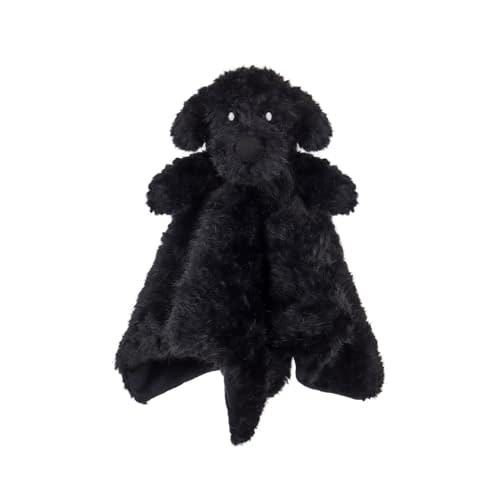 Apricot Lamb Black Poodle Soft Loveys for Babies, Security Blanket for Baby Boy and Girl, 14x14 Inches for Infant and Toddlers