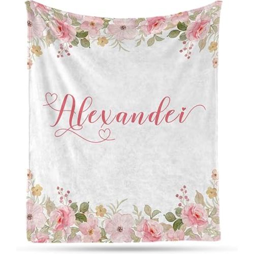 Ship Next Day, Personalized Baby Blankets - Printed in USA, Custom Name Blanket, Baby Blanket with Name, Ultra-Soft Cozy Fleece Blankets, Gifts for Baby Newborn Toddlers Boys & Girls Kids