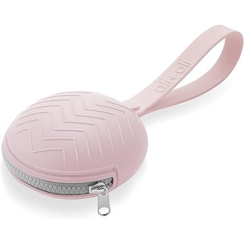 Ali+Oli Silicone Pacifier Holder Case (Pink) BPA-Free Newborn Pacifier Holder, Travel Baby Pacifiers Silicone Pouch, Silicone Pacifier Storage Case, 3 by 1.6 Inches