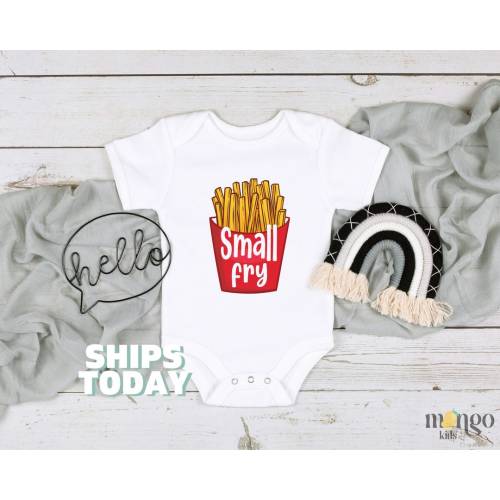 Small Fry Custom Baby Onesies® Brand Cute Fry Baby Bodysuit Cute French Fries Foodie Baby Fast Food Kids Shirt Custom Personalized Outfit 32