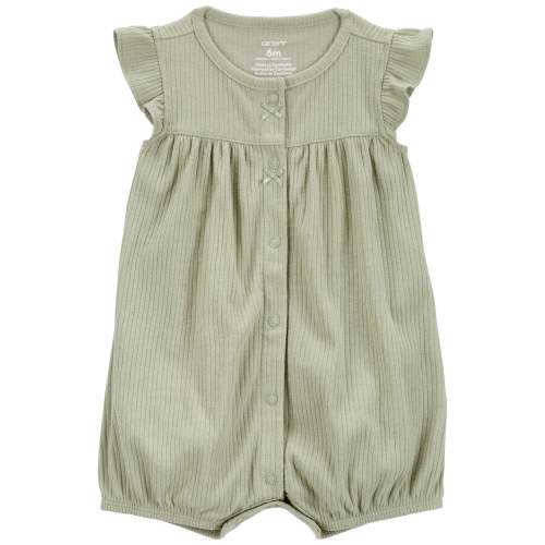 Baby Cotton Rib Short-Sleeve Romper - Green - Carter's | Carter's