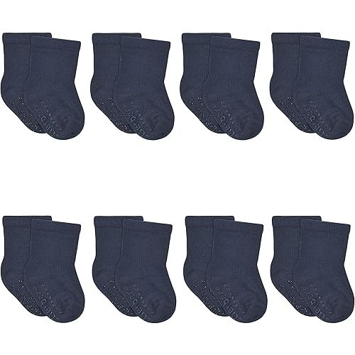 Gerber Baby 8-Pack Wiggle-Proof Jersey Crew Socks
