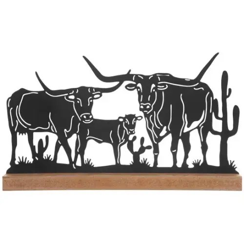 Metal Longhorns Decor