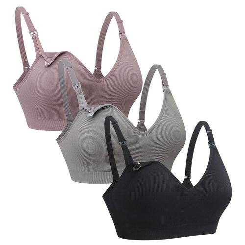 Supportive Nursing Bra for Maternity Breastfeeding Seamless Bralette with Built in Padded for Pregnancy Women