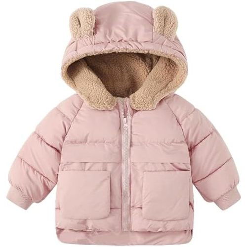 TUONROAD Baby Girls Coats for 6 Months-5 Years Toddlers Boy Winter Jacket Warm Bear Hooded Outdoor Coats Size 5