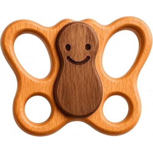 Wooden Baby Rattle 0-6 Months | HippoToys Bee Rattle · Natural Wood Sound