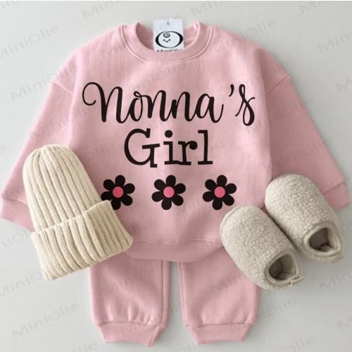 NONNA'S GIRL Baby Sweatshirt 2-piece Pink Set