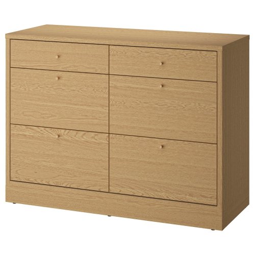 TONSTAD 6-drawer dresser - oak veneer 47 1/4x18 1/2x35 3/8 "