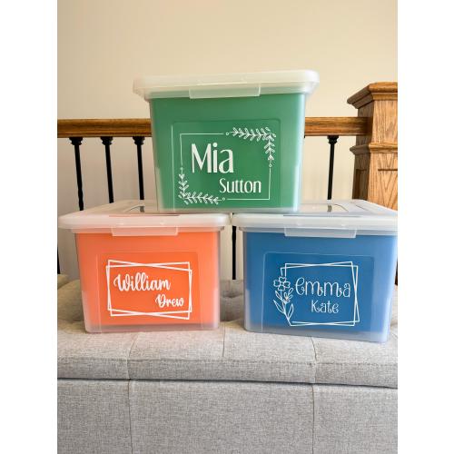 Fully Assembled Milestone Tote, Memory Box, Keepsake Box, Baby Storage Tote, Decluttered Home, Smart Storage Solution, Storage Hacks