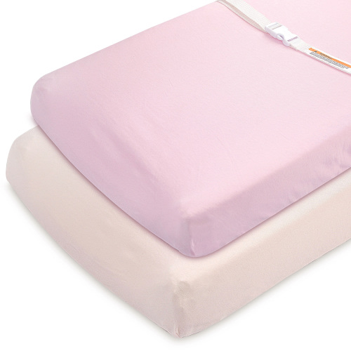 Changing Pad Cover Sheets Set, 2 Pack, Universal Fitted Changing Table Covers for Boys and Girls, Comfortable Cozy Cradle Sheets, Breathable Soft Jersey Cotton, Fitted 32x15x5 Inches Pads