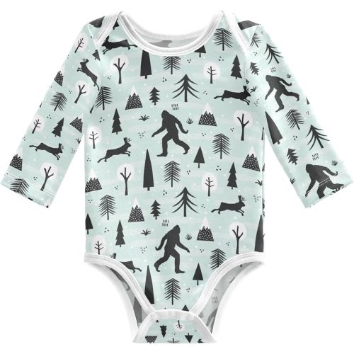 Unisex Baby Boys Girls Cotton Long-sleeve Bodysuits 0-24 Months
