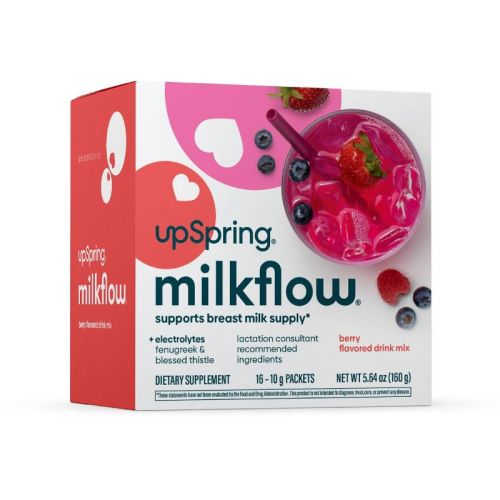 Upspring Milkflow Drink Mix Breastfeeding Supplement With Electrolytes - Berry Flavor - 16ct