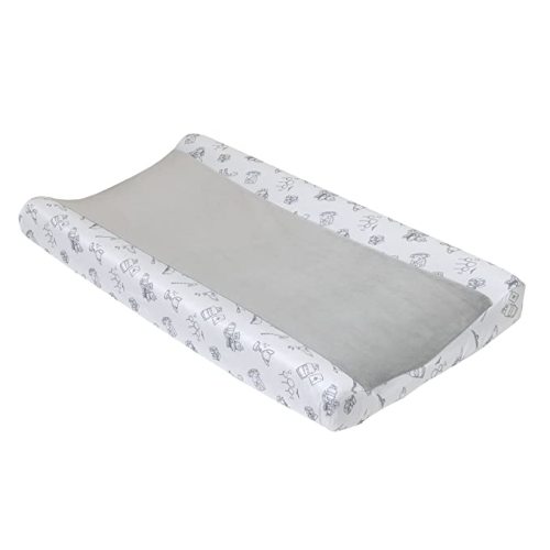 Warner Brothers Harry Potter Magical Moments Grey and White Super Soft Changing Pad Cover - Beautiful Blooms Pink, White, and Grey Floral
