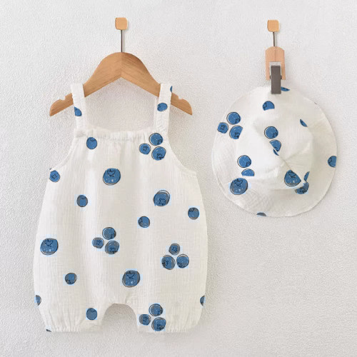 Baby Girl Blueberry Romper with Hat