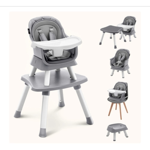 HARPPA 8-in-1 Convertible Baby High Chair | Newborn to Toddler Feeding Booster Seat with Recline & Adjustable Heights, Portable, Easy to Clean & Fold – Perfect for Mealtime, Playtime & Growth