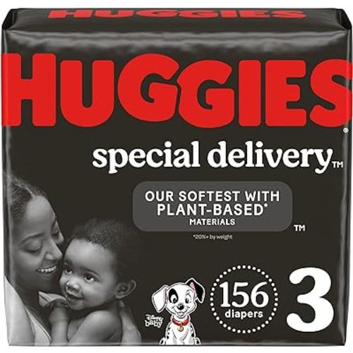 Huggies Special Delivery Hypoallergenic Baby Diapers Size 3 (16-28 lbs), 156 Ct, Fragrance Free, Safe for Sensitive Skin