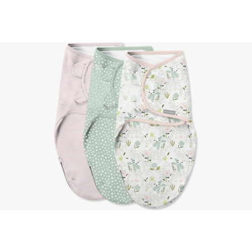 SwaddleMe by Ingenuity Original Swaddle with Easy-Change, 100% Cotton, Improves Sleep & Calms Startle Reflex, 0-3 Months, 3-Pack - Peekaboo Panda