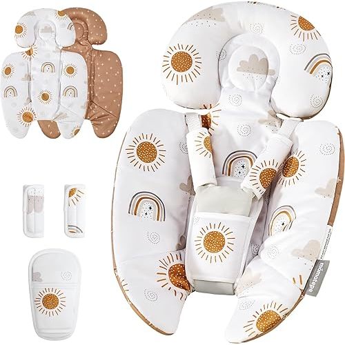 Infant Insert Compatible with 4moms Mamaroo Swing and Graco Swing and Infant Car Seat,Newborn Insert Head & Body Support Cushion,Breathable Soft Fabric, Universal for Baby Swings, Car seats, Strollers