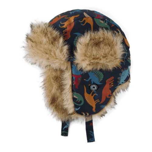 Toddler Boys Dino Trapper Hat - Blue