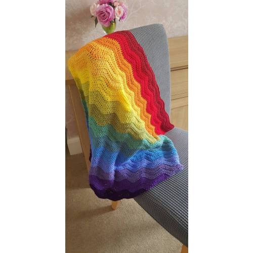 Rainbow baby crochet blanket, rainbow baby blanket, new baby gift, baby shower gift, blanket, rainbow baby, ripple blanket, comfort blanket,