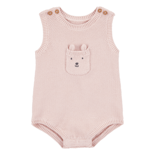 Baby Solid Cotton Romper - Pink - Carter's | Carter's