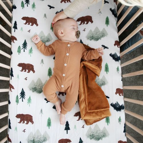 COTTON MUSLIN CRIB SHEETS - Yosemite
