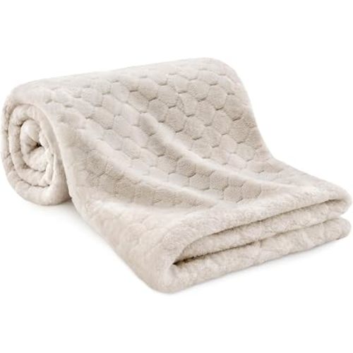KeaBabies Soft Fleece Baby Blanket for Girls, Boys (1pk Honey, Pearl Gray)
