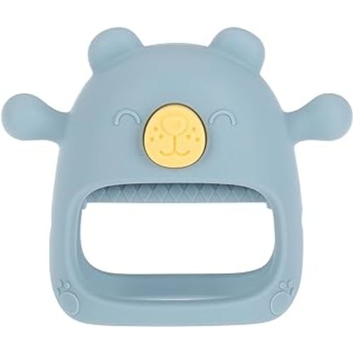 Nuby Silicone Wrist Teething Mitten - Baby Teether Ring - 3+ Months - Blue Bear