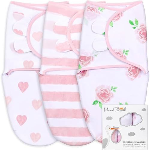 Mama Cheetah Baby Swaddle Sack, Organic Swaddle Blanket, Newborn Swaddle Sleep Sacks, Adjustable Infant Swaddle Wrap, Easy Swaddles for Boy Girl 0-3 Month, Love You