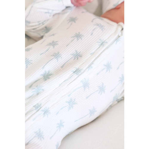 Beachy Bamboo Waffle Zipper Footies