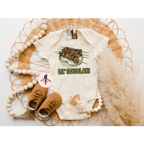 Souvlaki Greek Bodysuit, Yiayia papou nouna theia greek Bodysuit, Souvlaki kabob baby Bodysuit, Greek baby shirt, Greek Baby gift