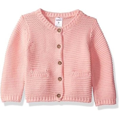 Carter's Baby Girls' Knit Layering Cardigan, Light Pink, 9M