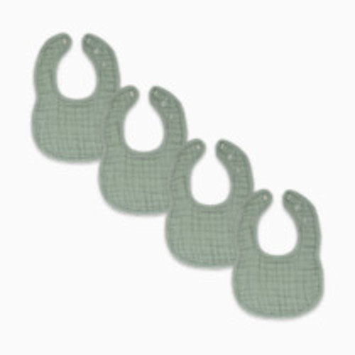 Comfy Cubs Muslin Bibs with Adjustable Snaps (4 Pack) - Fern, 4
