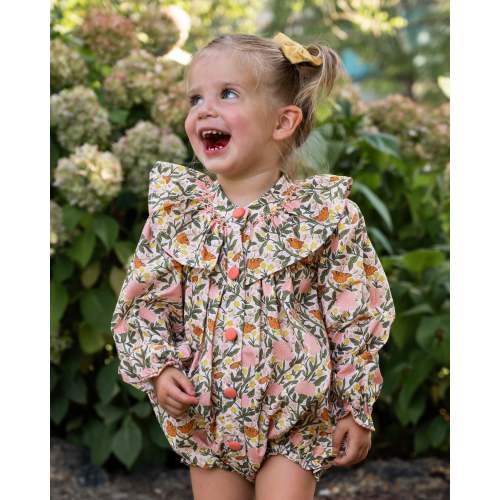 Pink Smocked William Morris Inspired Butterfly Bubble