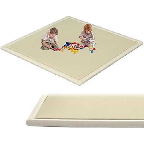 SUNYRISY Baby Play Mat for Floor 60 x 60in, 1.4in Thick Memory Foam Padded Play Mats Baby Rug, Soft Velvet Infants Toddler Kids Crawling Mat for Nursery, Non-Slip Bottom, Beige