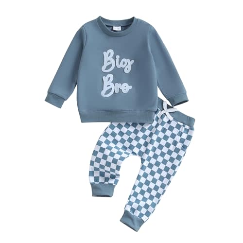 Bonangber Sibling Matching Outfits Newborn Toddler Baby Long Sleeve Crewneck Sweatshirt with Pants Cute Fall Winter Clothes