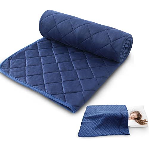 Toddler Blanket & Crib Comforter, Quilted Kids Throw - 39"x47", Soft Navy Swaddle Blanket for Boys & Girls