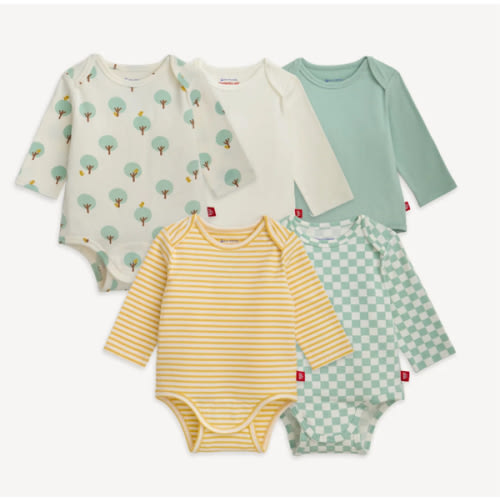 Magnetic 5-Pack Bodysuit, 6-9 M