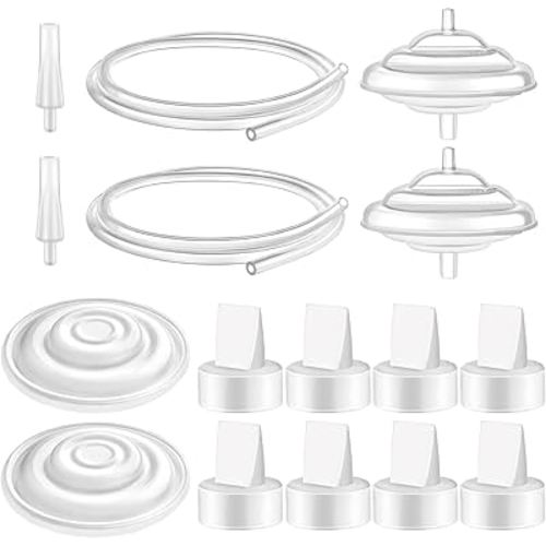 Maymom Pump Parts and Tubing Adapter Compatible with Spectra S1 S2 9 Plus Synergy Gold Breastpump Replace Backflow Protector Membrane Duckbill Valve Tube Not Original Spectra Replacement Pump Parts.