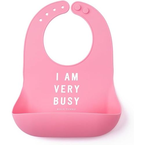 Bella Tunno Wonder Bib – Waterproof Silicone Bibs Silicone Baby Bibs & Toddler Bibs with Adjustable Neck, Easy to Clean (Very Busy)