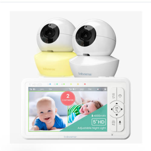 Babysense HD S2: Video Baby Monitor with 2 Cameras, Non Wifi, Split Sc