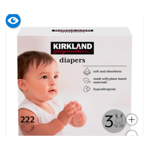 Kirkland Signature Diapers Sizes 3-6