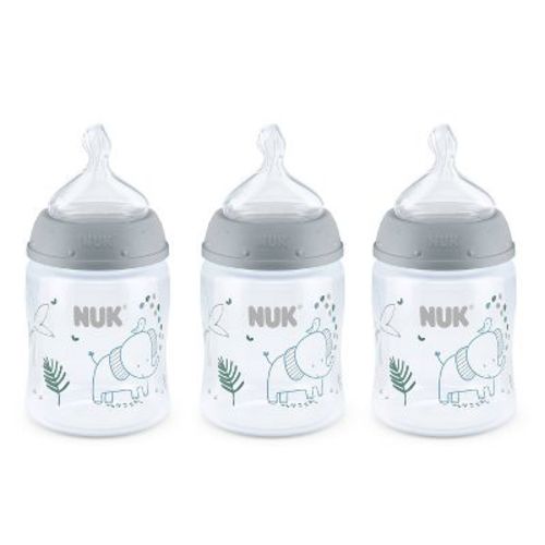 Nuk 3pk Smooth Flow Bottle Safari Animals - Elephant - 5oz