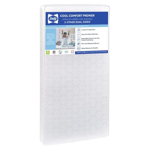 Sealy Cool Comfort Premier 2-Stage Crib Mattress | CoolLuxe Cooling Foam