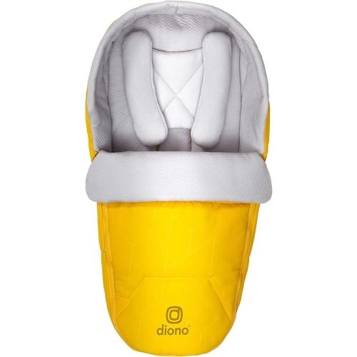 Diono Universal Newborn Pod for Sleeping with Temperature Regulation, Water Resistant Lining, Baby Head and Body Support. Easy to Adjust and Remove Stroller Footmuff for Baby, Yellow Sulphur