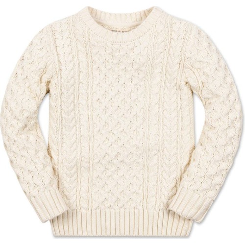 Baby Baby Boys' Organic Fisherman Sweater, Infant, 6-12M, Ivory Fisherman
