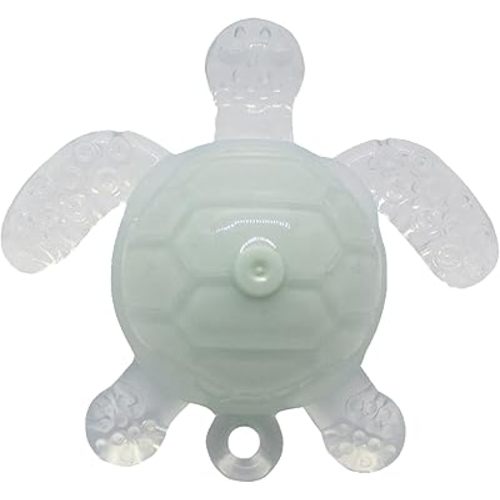 Turtle teether (Green) Silicone Baby Teether Toy - Animal Teething Relief for Babies, Toddlers, Infants, Girls & Boys - Stimulating & Soft Soothing - BPA Free